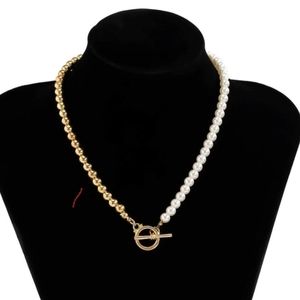 Gold Plated Beaded Pearl Choker Necklace